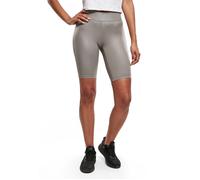 Stoffhose URBAN CLASSICS "Ladies Imitation Leather Cycle Shorts" Gr. M, US-Größen, grau (asphalt) Herren Hosen Business (10917832-M)