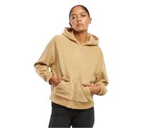 Urban Classics Übergroßer Kapuzenpullover aus Jacquard-Samt mit Reißverschluss – Damen S