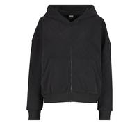 Urban Classics Damen Ladies Jacquard Velvet Oversized Zip Hoody TB7121 Black-5XL