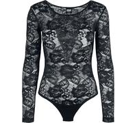 Urban Classics Ladies Lace Longsleeve Body in Gr. M in Schwarz