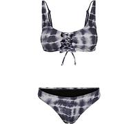 Urban Classics Ladies Lace Up Tie Dye Bikini Black/White XL
