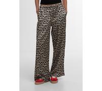 Stoffhose URBAN CLASSICS "Urban Classics Ladies Leo Resort Pants", Damen, Gr. XS, US-Größen, leo, 100% Polyester, normal, Hosen Stoffhose (97249943-XS) leo