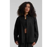 Urban Classics - Ladies Linen Mixed Oversized Black - Hemd - Schwarz - XS - 55% Leinen, 45% Baumwolle,Leinen Schwarz XS