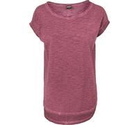 Urban Classics Damen T-Shirt mit verlängertem Rückenteil – Spray-Dye Rot Gr. M