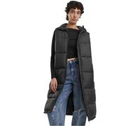 Urban Classics Ladies Long Hooded Puffer Vest Weste schwarz in S