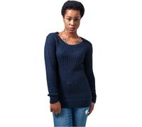 Urban Classics Damenpullover TB739 Long Wideneck Sweater Navy Größe M
