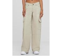 Urban Classics Ladies Low Waist Cargo Denim Offwhite Raw Größe: 34 | Cargohosen Outlet | Damen | Blau