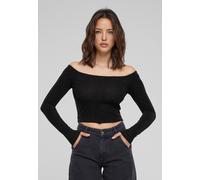 Urban Classics - Ladies Off Shoulder Glitter Black - Longsleeve Schwarz Medium