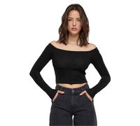 Urban Classics Damen Langarmshirt Off-Shoulder Glitter schwarz Größe L