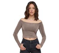Urban Classics Ladies Off Shoulder Glitter Longsleeve Langarmshirt goldfarben in XL