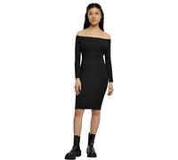 Urban Classics Ladies Off Shoulder Longsleeve Rib Dress in Gr. S in Schwarz