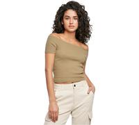 Urban Classics Ladies Off Shoulder Rib Tee in Gr. 5XL in Khaki