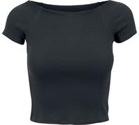 Urban Classics Ladies Off Shoulder Rib Tee Damen-T-Shirt - schwarz L