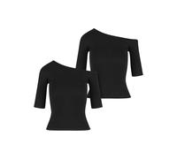 Urban Classics Asymmetrisches T-shirt Aus Rippe 2er-pack für Damen - S