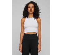Urban Classics Damen Top Ladies Organic Cropped Rib Top, bauchfreies Frauen Top aus Bio-Baumwolle, white, XL