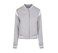 Urban Classics Damen Jacke Ladies Organic Inset College Sweat Jacket Grey/White-5XL