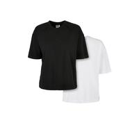 Urban Classics - Ladies Organic Oversized Pleat Pack Of 2 White Black - T-Shirt - Mehrfarbig - XL - 100% Bio-Baumwolle,Jersey Mehrfarbig XL