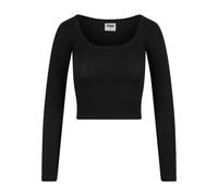 Longsleeve URBAN CLASSICS "Urban Classics Ladies Rib Jersey Wide Neck Longsleeve", Damen, Gr. L, schwarz, 95% Baumwolle, 5% Elasthan, unifarben, slim fit, Balconnet, Shirts (69516110-L) schwarz