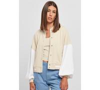 Urban Classics - Ladies Oversized 2 Tone College Terry Softseagrass/White - Collegejacke Beige S