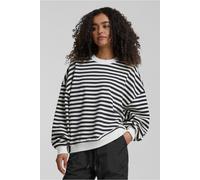 Urban Classics Ladies Oversized Striped Crewneck Black/whitesand Größe: XS | Pullover Outlet | Damen | Schwarz