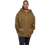 Urban Classics Ladies Oversized Zip Hoody in Gr. L in Olive