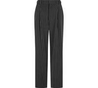 Urban Classics Ladies Pinstripe Wide Leg Trousers Darkgrey/White, 28