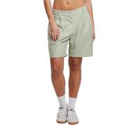 Shorts URBAN CLASSICS "Urban Classics Ladies Pleated Bermuda Shorts", Damen, Gr. 31, Normalgrößen, softsalvia, 80% Polyester, 20% Viskose, unifarben, normal, Hosen Shorts (35968509-31) softsalvia