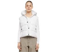 Urban Classics Damen Weste Recycled Shiny Puffer Vest Glanz-Steppweste mit Kapuze Loose Fit Weiß L