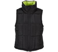 Urban Classics Damen Weste Ladies Reversible Cropped Puffer Vest Black/Frozenyellow-L