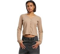 Urban Classics Damen Strickjacke TB7001 Ladies Rib Cardigan beigemelange V-Ausschnitt S