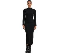 Urban Classics Damen Kleid Rib Longsleeve Mockneck Schwarz Größe M