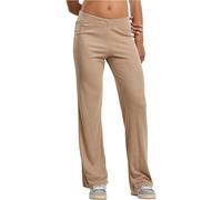 Stoffhose URBAN CLASSICS "Urban Classics Ladies Rib Pants", Damen, Gr. XL, US-Größen, beigemelange, 80% Polyester, 20% Viskose, unifarben, normal, Hosen Stoffhose (78050944-XL) beigemelange