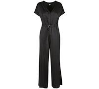 Urban Classics Ladies Satin Wide Leg Belt Jumpsuit Black Größe: XS | Jumpsuits Outlet | Damen | Schwarz