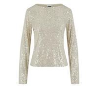 Urban Classics Ladies Sequins Longsleeve whitesand, M