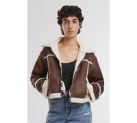 Urban Classics Ladies Shearling Jacket Brown/whitesand Größe: M | Cropped-Jacken Outlet | Damen | Braun