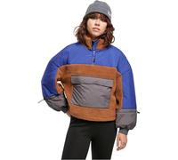 Urban Classics Ladies Sherpa 3-Tone Pull Over Jacket Toffee/bluepurple 5XL