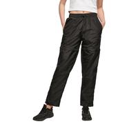 Jerseyhose URBAN CLASSICS "Damen Ladies Shiny Crinkle Nylon Zip Pants" Gr. XS, US-Größen, schwarz (black) Damen Hosen Jerseyhosen (75177644-XS)