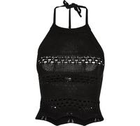 Urban Classics Ladies Short Crochet Knit Neckholder Top Frauen Neckholder schwarz XS