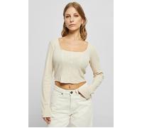 Urban Classics Ladies Short Rib Corsage Longsleeve Softseagrass Größe: L | Longsleeves Outlet | Damen