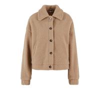 Urban Classics Ladies Short Sherpa Button Winterjacken in Gr. XS in Beige