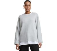 Rundhalspullover URBAN CLASSICS "Urban Classics Ladies Soft Oversized Sweater", Damen, Gr. M, lightasphalt, 76% Polyester, 10% Polyacryl, 8% Polyamid, 6% Elasthan, unifarben, oversize, Rundhals, Pullo