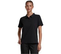 Poloshirt URBAN CLASSICS "Urban Classics Ladies Sorona Polo Tee", Damen, Gr. S, schwarz, 70% Baumwolle, 30% Polyester (Sorona), unifarben, normal, amerikanischer Ausschnitt, Shirts (32670329-S) schwar