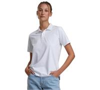 Poloshirt URBAN CLASSICS "Urban Classics Ladies Sorona Polo Tee", Damen, Gr. 3XL, weiß, 70% Baumwolle, 30% Polyester (Sorona), unifarben, normal, amerikanischer Ausschnitt, Shirts (38701329-XXXL) weiß