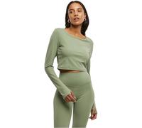 Urban Classics Women's TB7807-Ladies Sports Longsleeve T-Shirt, Matcha Green, Small