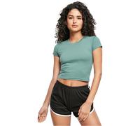 Urban Classics Damen Cropped T‑Shirt Stretch‑Jersey Grün Größe 2XL