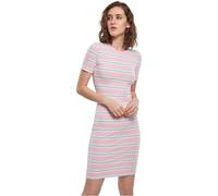 Urban Classics Stretch Stripe Kleid XS Pink / Blue Turquoise