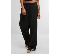 Urban Classics - Ladies Structured Wideleg Black - Hose - Schwarz - XL - 100% Polyester Schwarz XL
