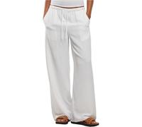 Urban Classics Damen Ladies Structured Wideleg Pants TB7500 White-S