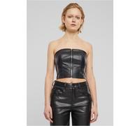 Urban Classics - Ladies Synthetic Leather Bandeau Black - Oberteil - Schwarz - L - 100% Polyester Schwarz L