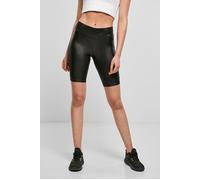 Stoffhose URBAN CLASSICS "Ladies Imitation Leather Cycle Shorts" Gr. XS, US-Größen, schwarz (black) Herren Hosen Business (71276633-XS)